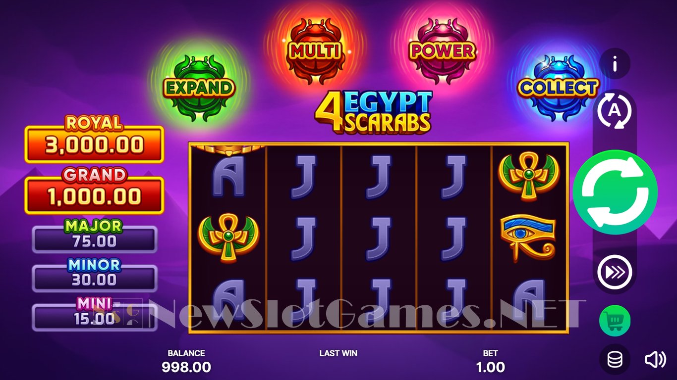 4 Egypt Scarabs Hold and Win Slot Demo Image