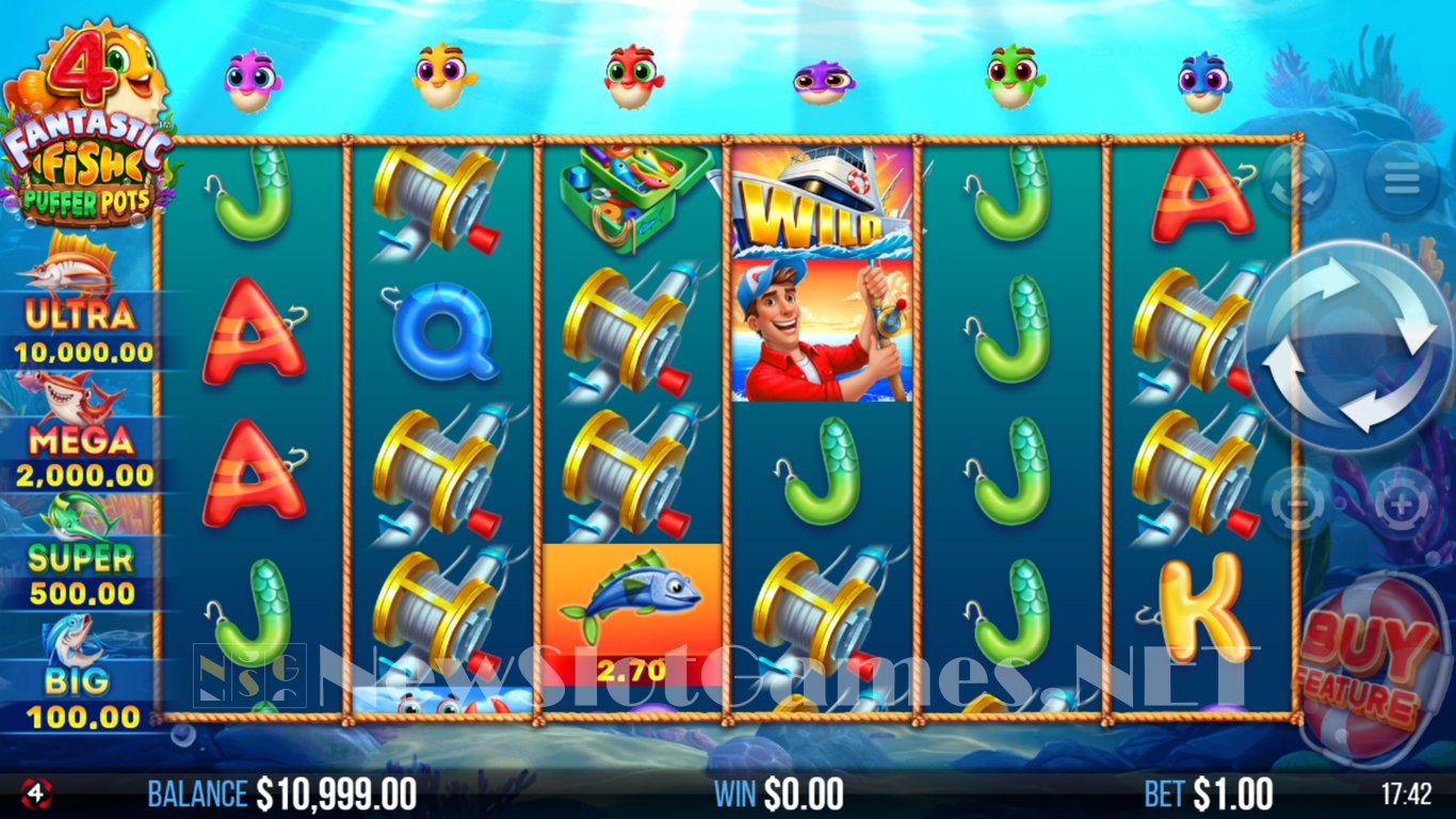 4 Fantastic Fish Puffer Pots Slot Demo Image