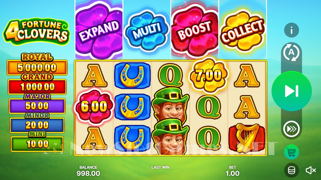 4 Fortune Clovers Hold and Win Slot Demo Image