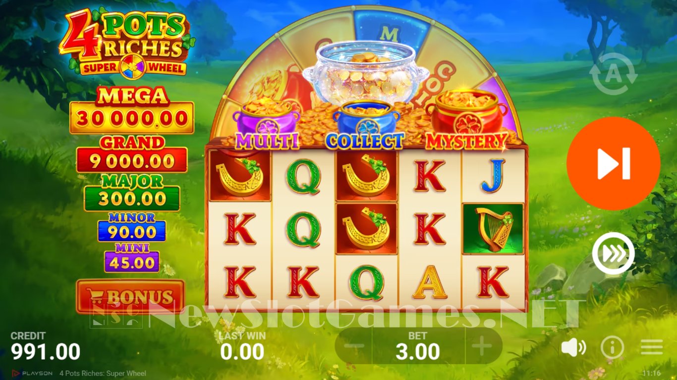 4 Pots Riches Super Wheel Slot Demo Image