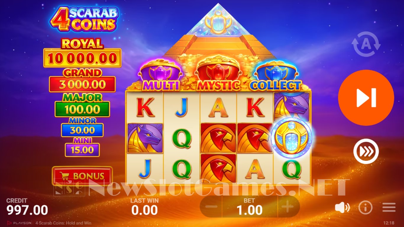 4 Scarab Coins Slot Demo Image