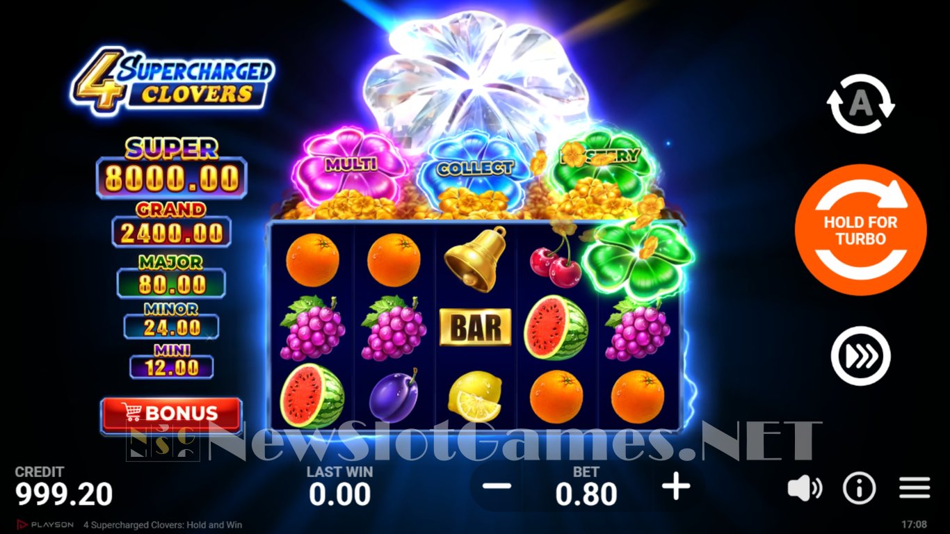 4 Supercharged Clovers Hold and Win Slot Demo Image