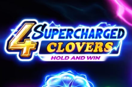 4 Supercharged Clovers Hold and Win Slot Logo