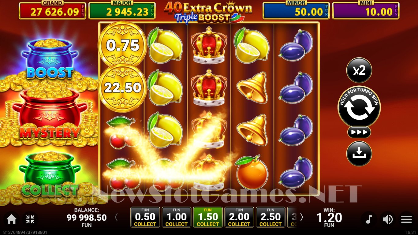 40 Extra Crown Triple Boost Slot Demo Image