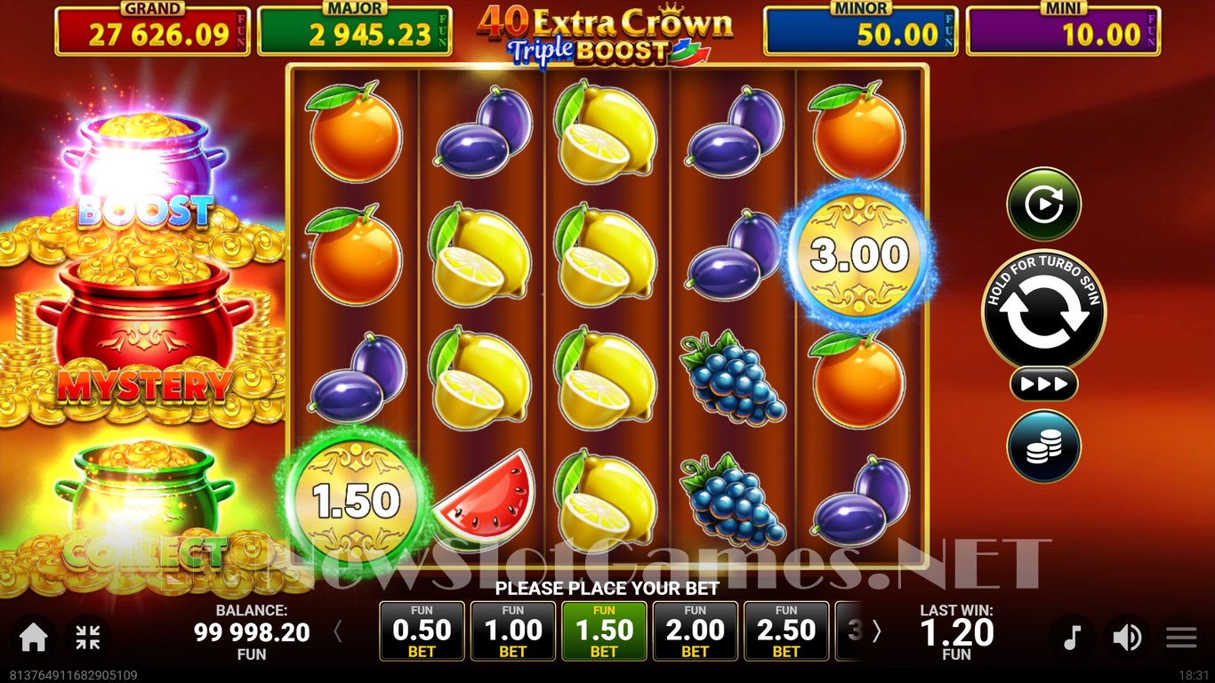 40 Extra Crown Triple Boost Slot Slot Image in Demo - pic. 2