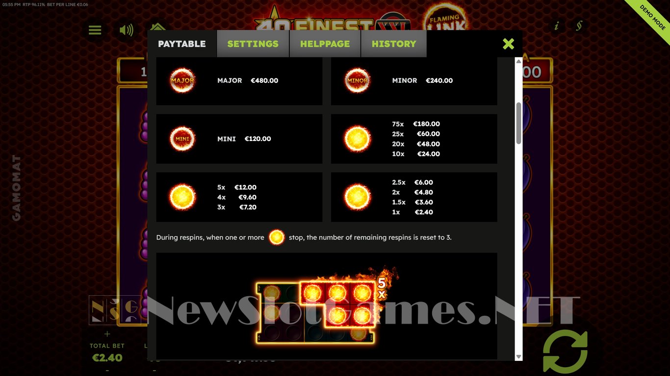 40 Finest XXL Flaming Link Slot Slot Image in Demo - pic. 5