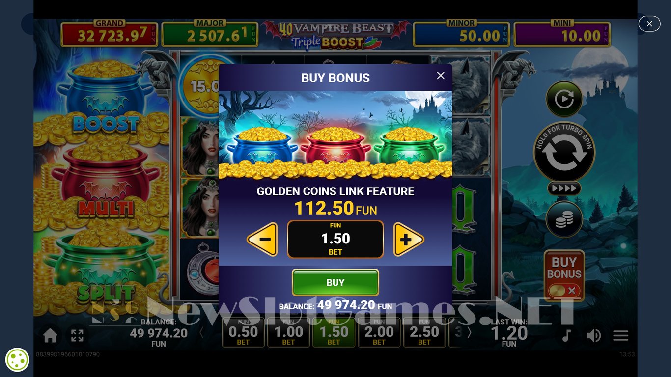 40 Vampire Beast Triple Boost Golden Coins Link Slot Slot Image in Demo - pic. 3