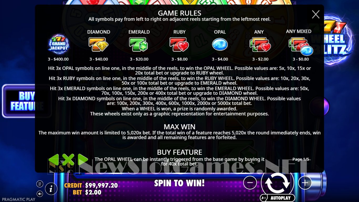 777 Wheel Blitz Slot Slot Image in Demo - pic. 5