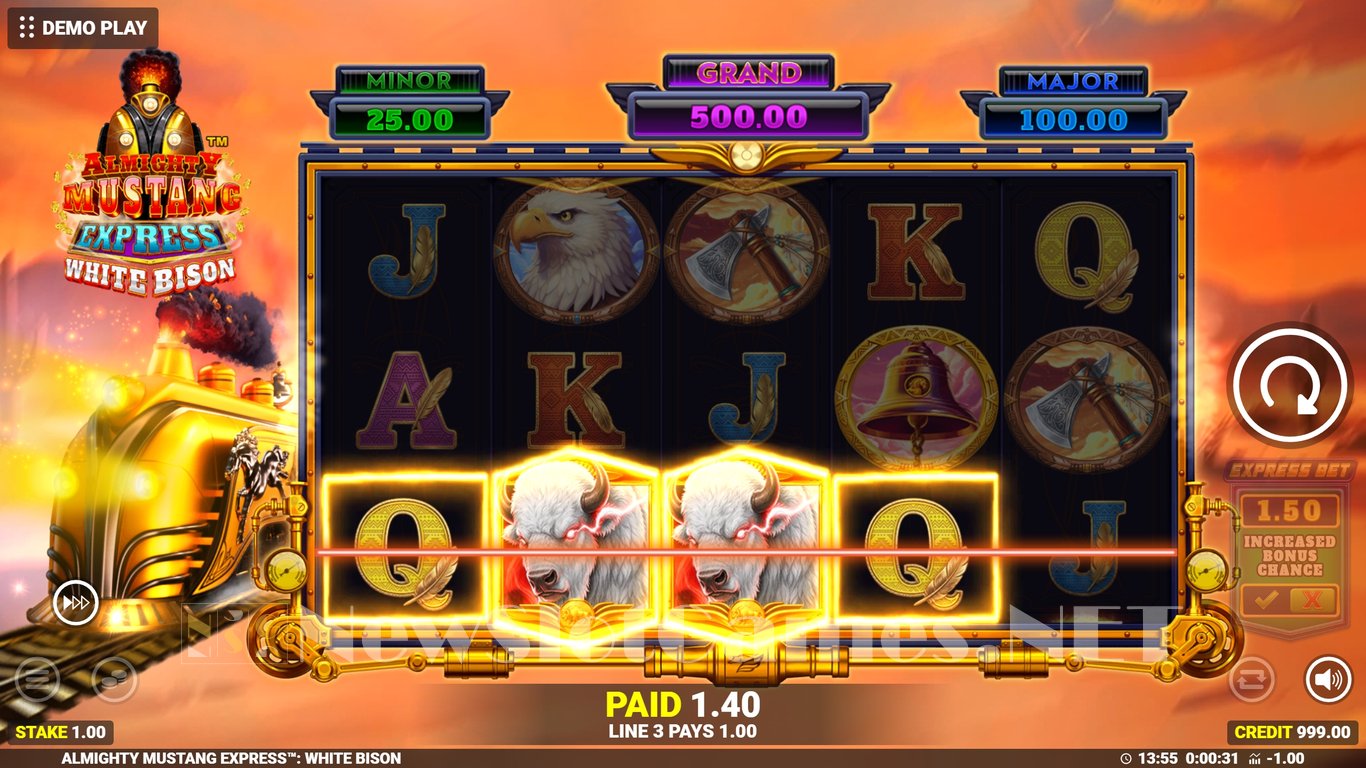 Almighty Mustang Express White Bison Slot Demo Image