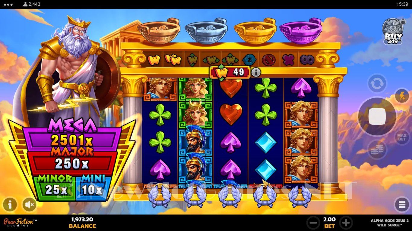 Alpha Gods Zeus 2 Wild Surge Slot Demo Image