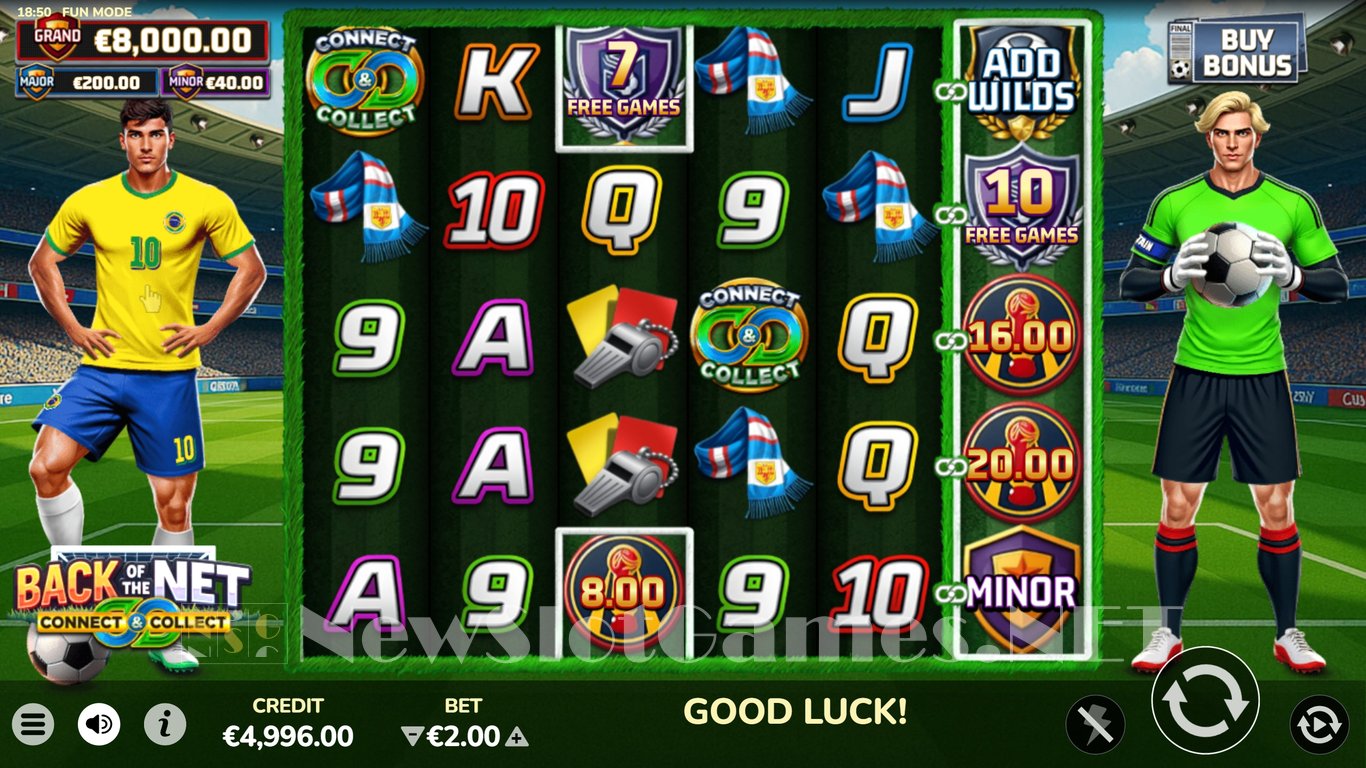 Back of the Net Connect & Collect Slot Demo Image