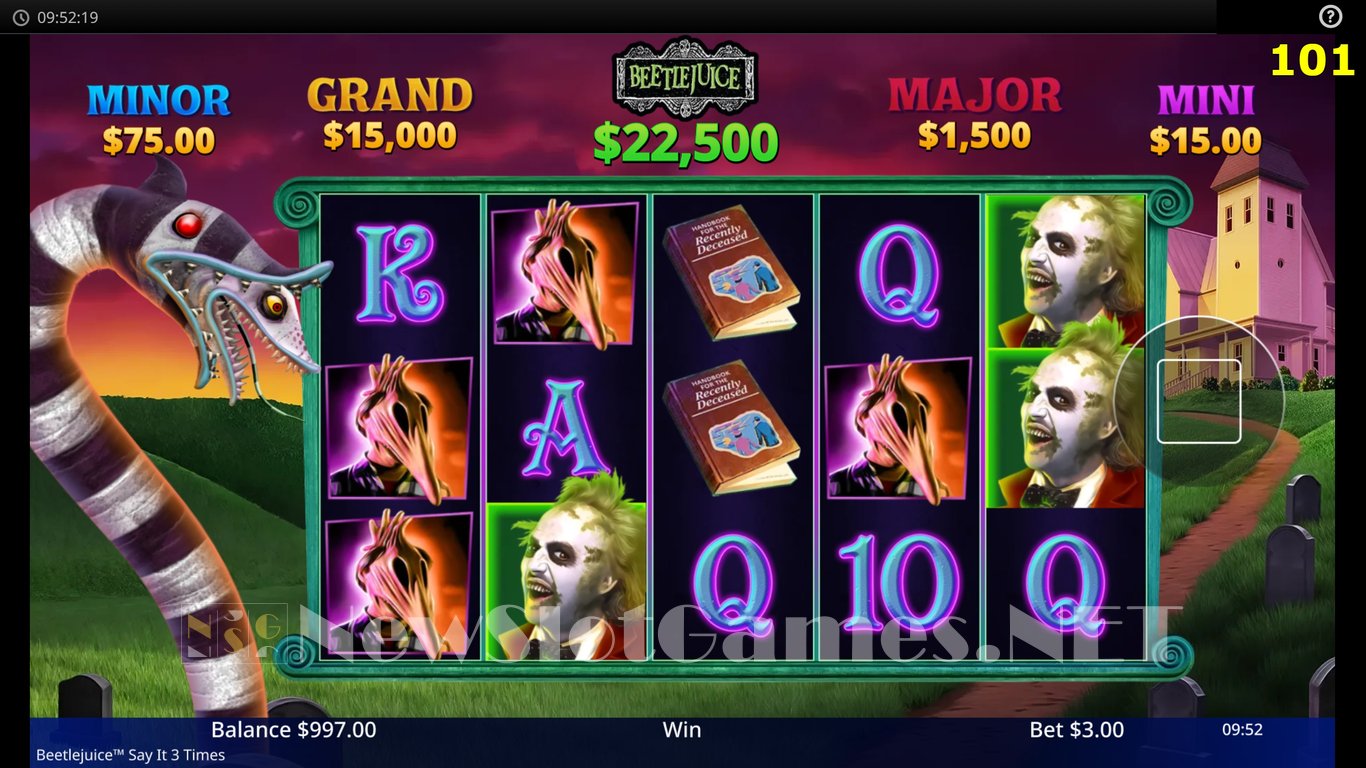 Beetlejuice Say It 3 Times Slot Demo Image