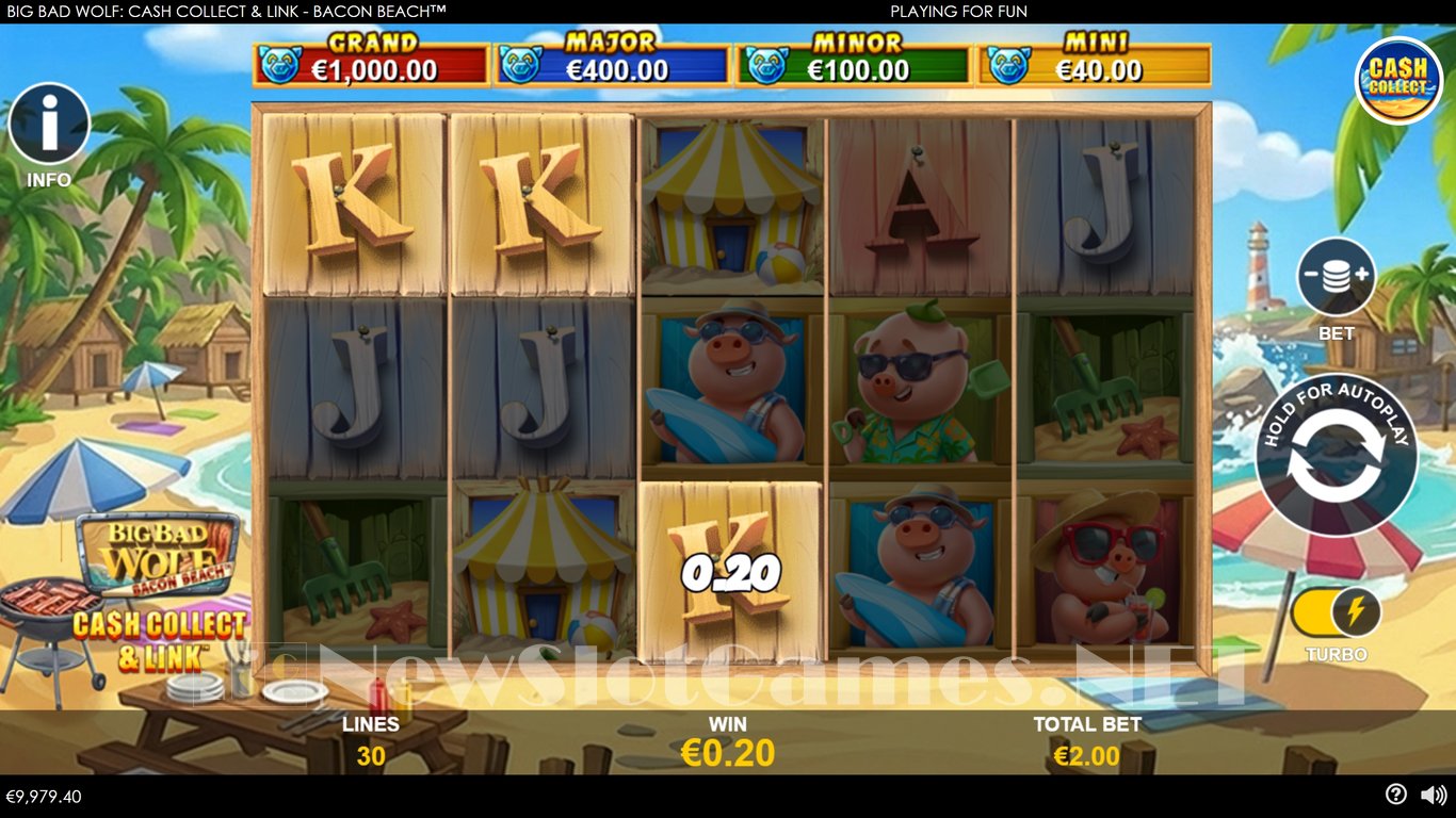 Big Bad Wolf Cash Collect & Link -Bacon Beach Slot Slot Image in Demo - pic. 3
