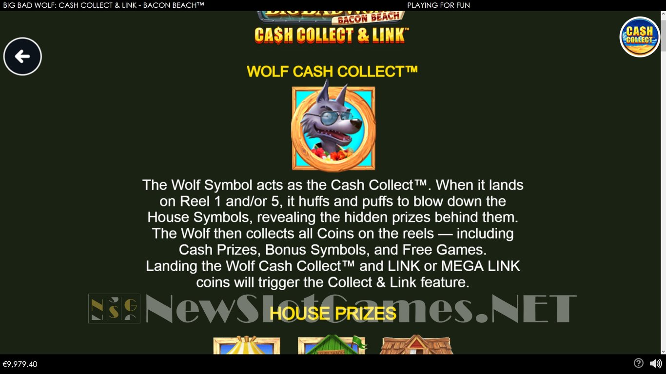 Big Bad Wolf Cash Collect & Link -Bacon Beach Slot Slot Image in Demo - pic. 4