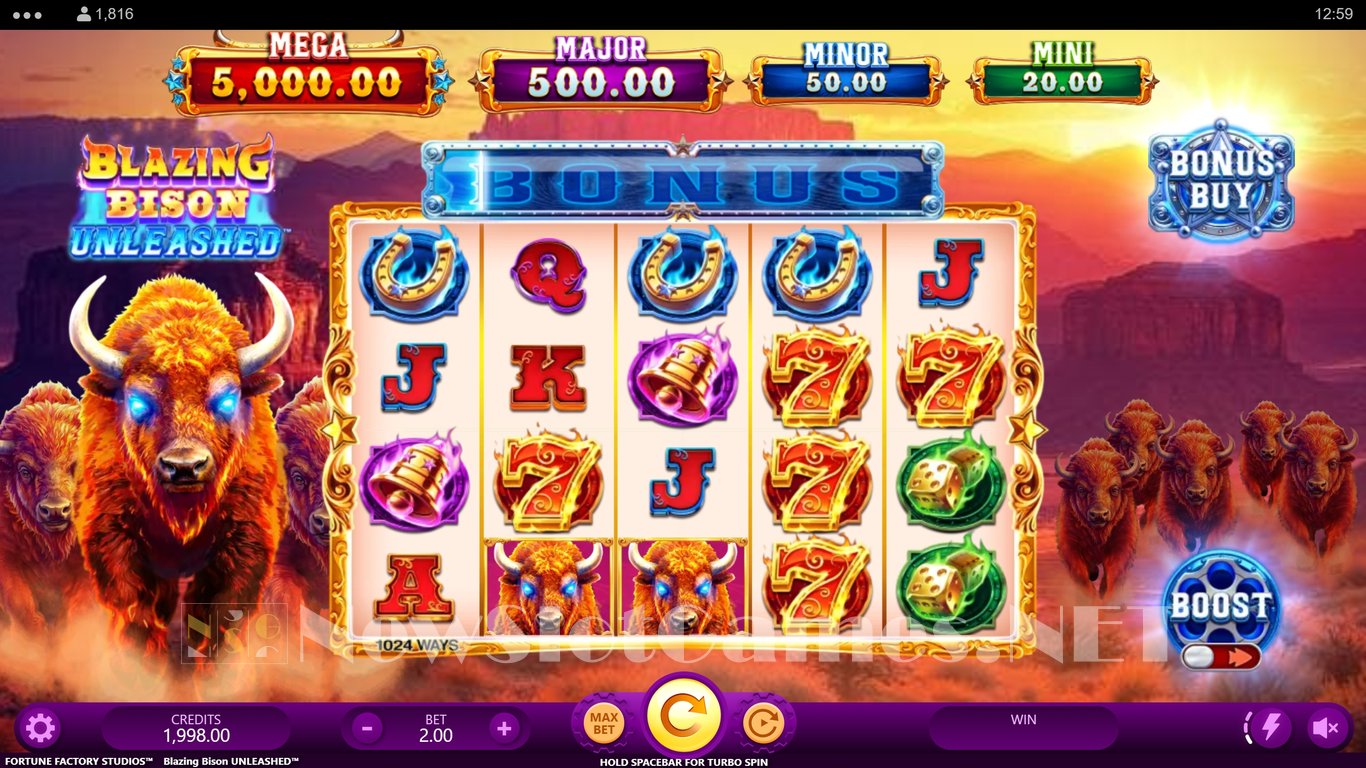Blazing Bison Unleashed Slot Demo Image