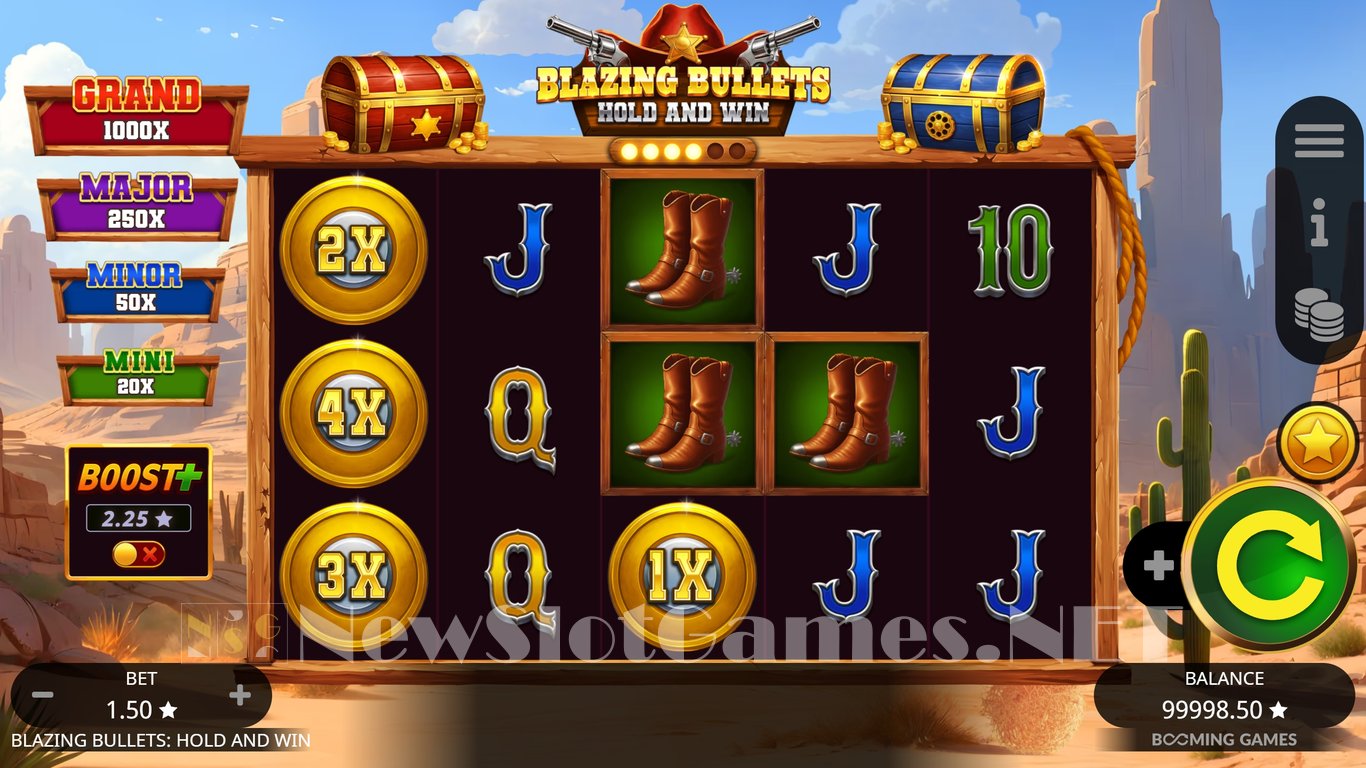 Blazing Bullets Hold and Win Slot Demo Image