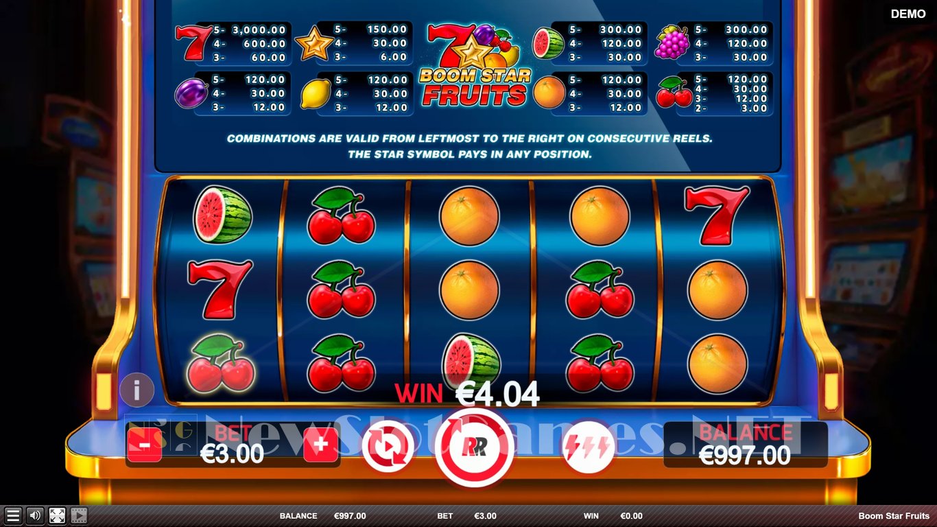Boom Star Fruits Slot Demo Image
