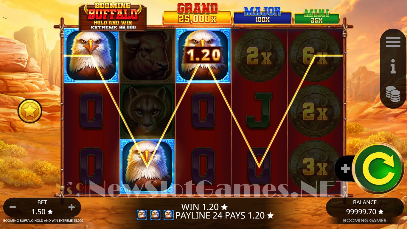 Booming Buffalo Hold and Win Extreme 25000 Slot Demo Image