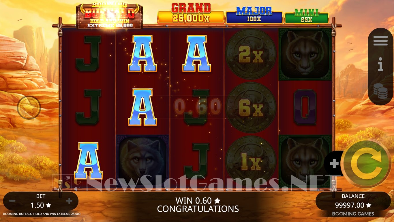 Booming Buffalo Hold and Win Extreme 25000 Slot Slot Image in Demo - pic. 3