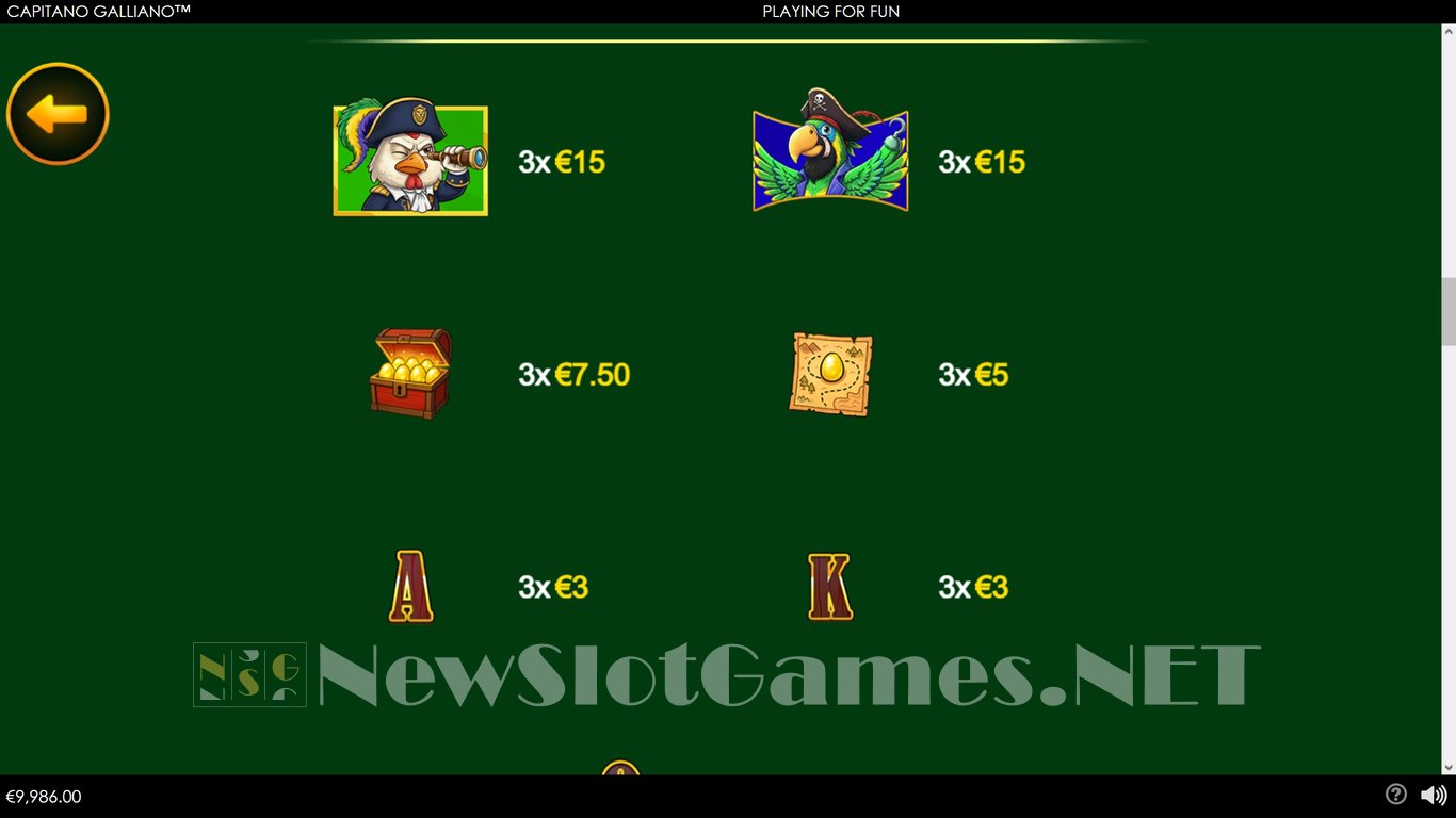 Capitano Galliano Slot Slot Image in Demo - pic. 5