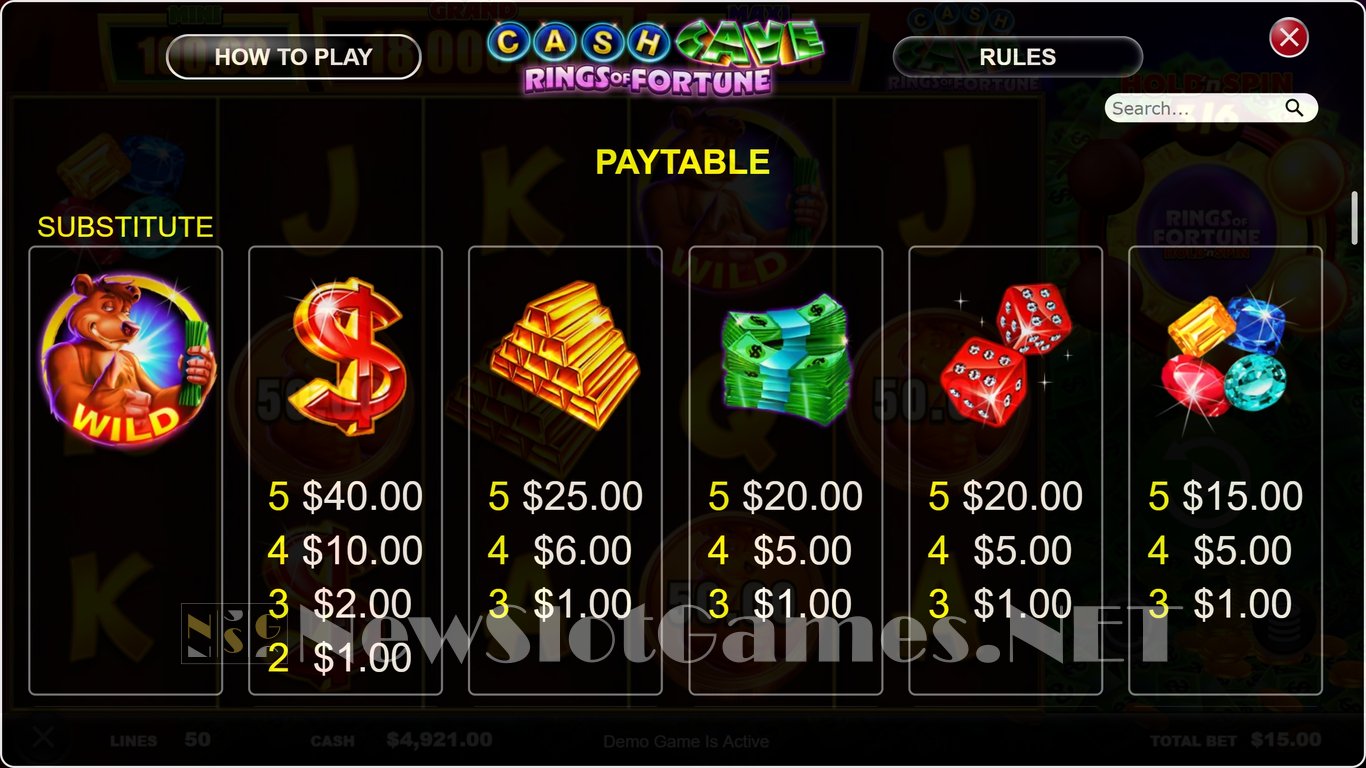 Cash Cave Rings of Fortune Slot Slot Image in Demo - pic. 4