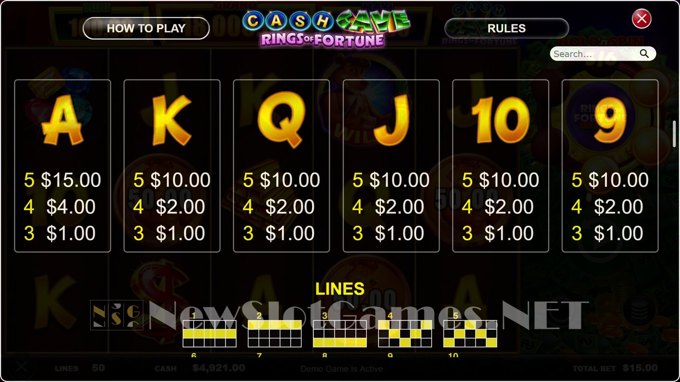 Cash Cave Rings of Fortune Slot Slot Image in Demo - pic. 5