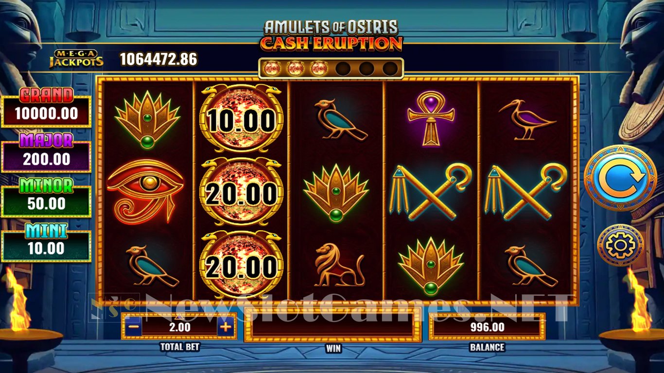 Cash Eruption MegaJackpots Amulets of Osiris Slot Slot Image in Demo - pic. 2