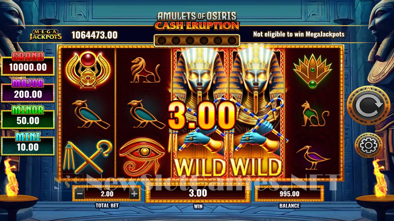 Cash Eruption MegaJackpots Amulets of Osiris Slot Slot Image in Demo - pic. 3
