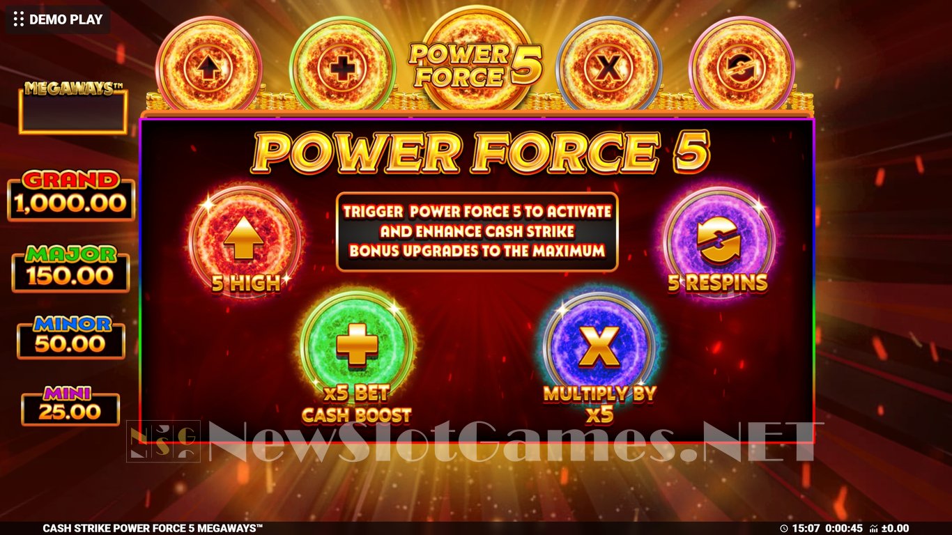 Cash Strike Power Force 5 Megaways Slot Demo Image