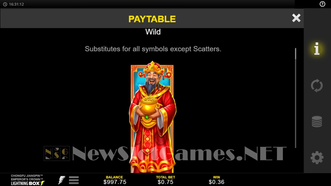 ChongFu Jiangpin Emperors Crown Slot Slot Image in Demo - pic. 4
