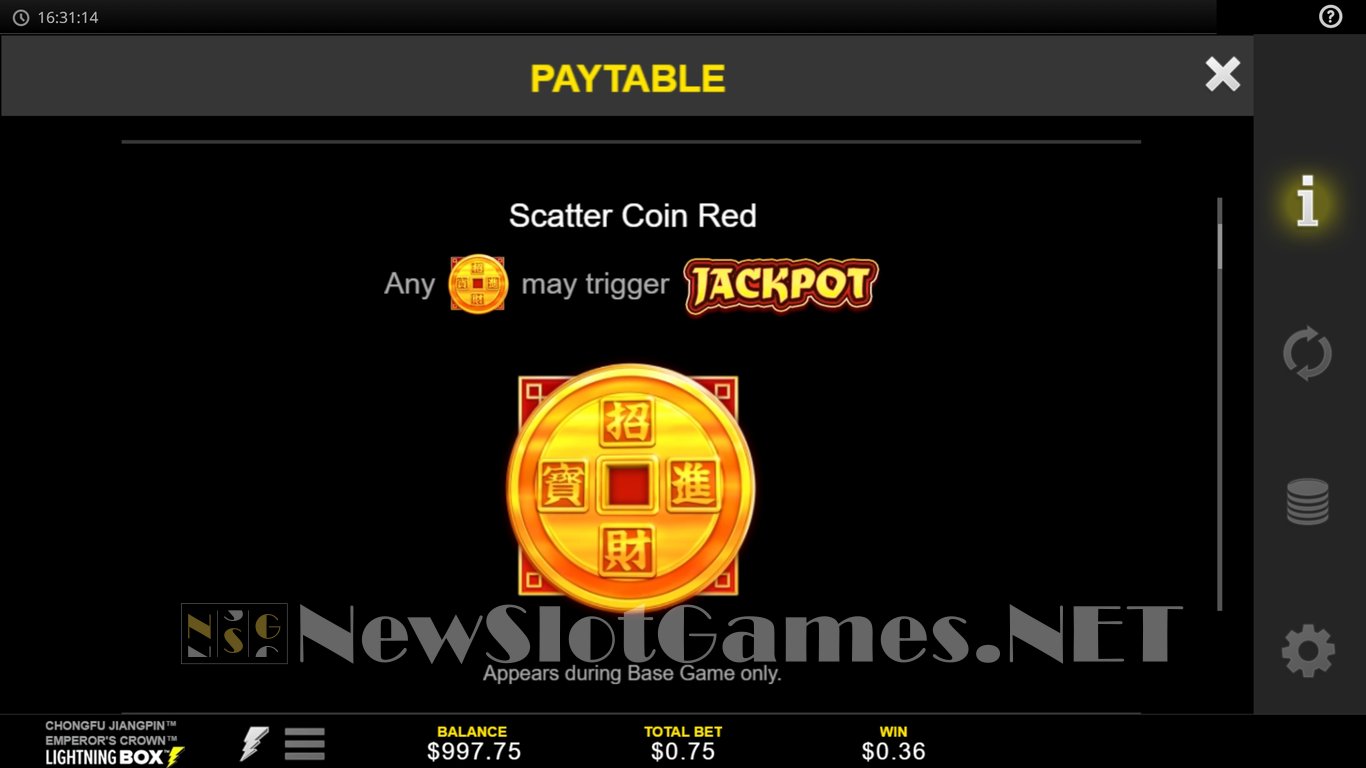 ChongFu Jiangpin Emperors Crown Slot Slot Image in Demo - pic. 5