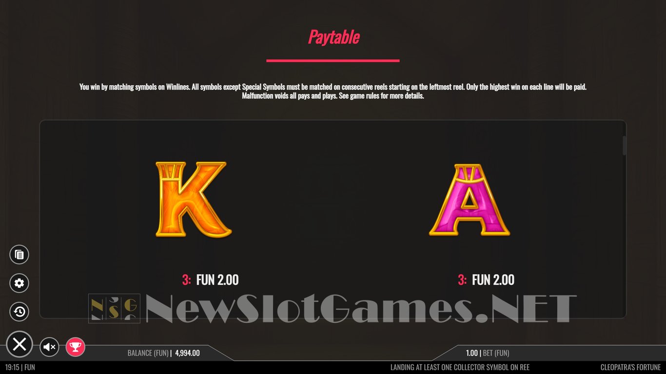 Cleopatras Fortune Slot Slot Image in Demo - pic. 5