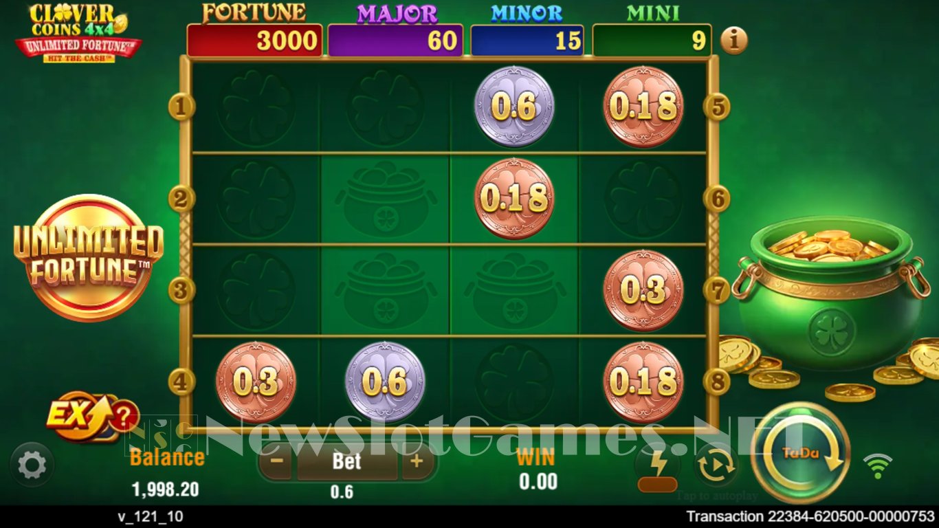 Clover Coins 4x4 Unlimited Fortune Slot Demo Image