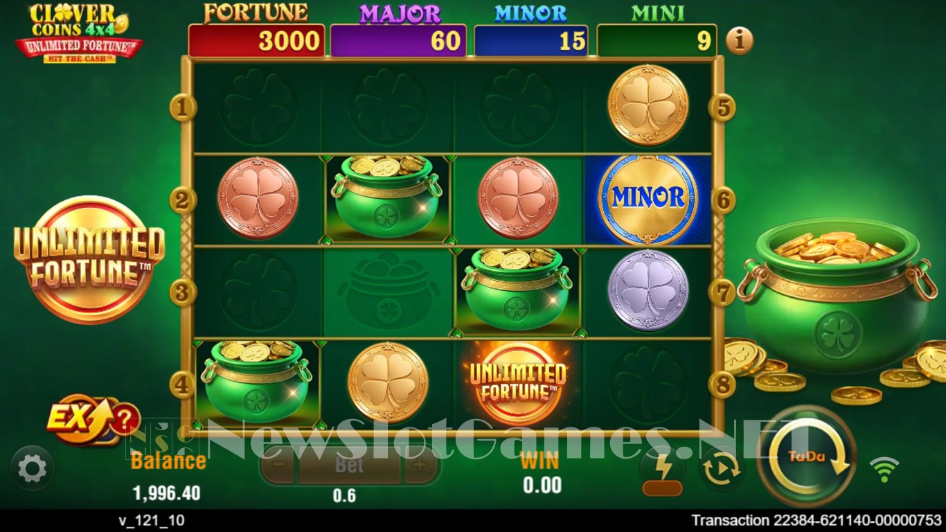 Clover Coins 4x4 Unlimited Fortune Slot Slot Image in Demo - pic. 3
