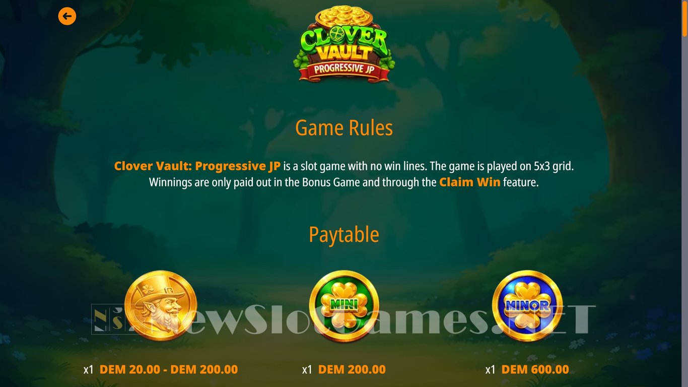 Clover Vault Progressive JP Slot Slot Image in Demo - pic. 2
