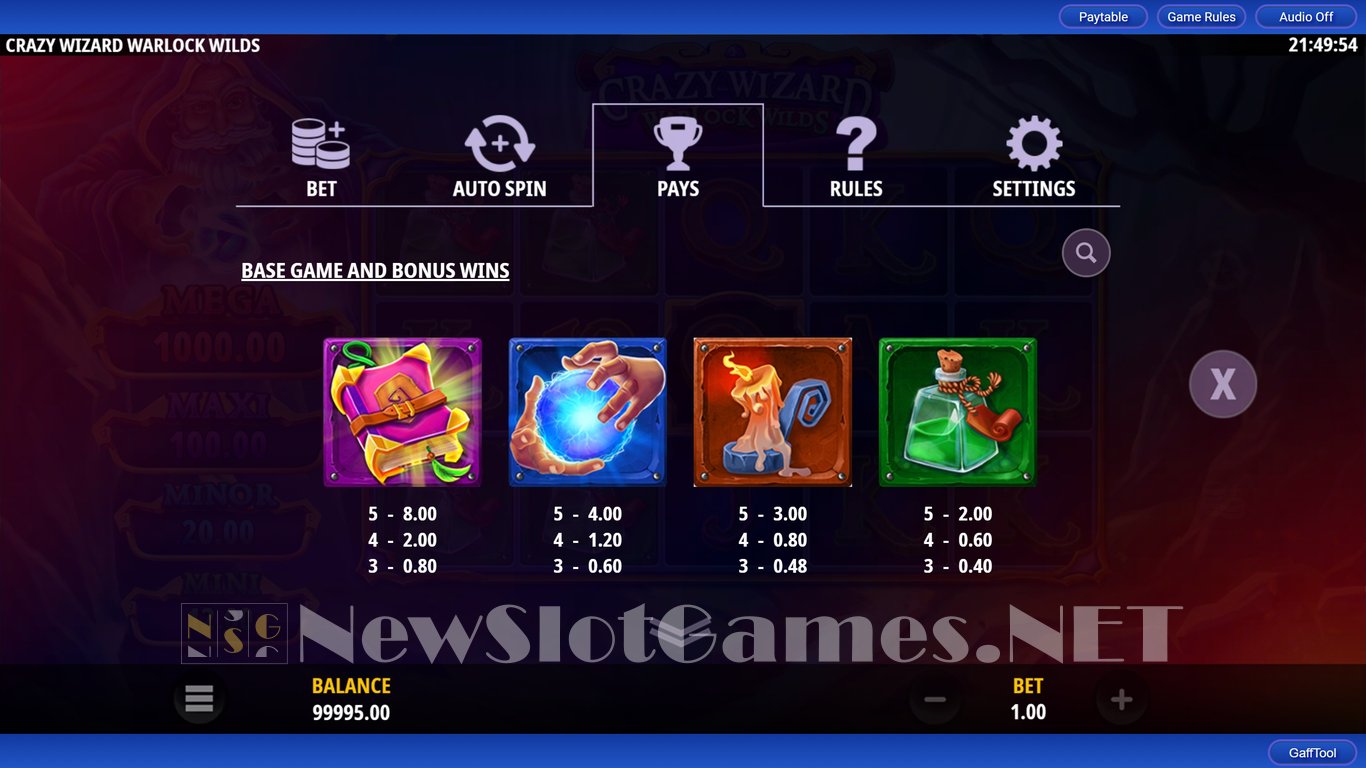 Crazy Wizard Warlock Wilds Slot Slot Image in Demo - pic. 4