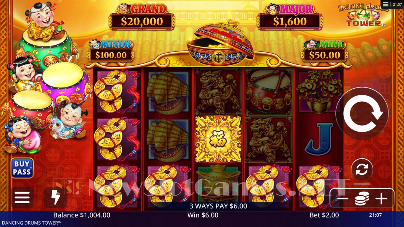 Dancing Drums Tower Slot Demo Image