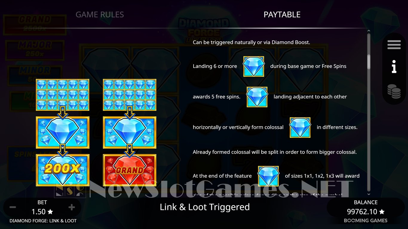 Diamond Forge Link & Loot Slot Slot Image in Demo - pic. 10