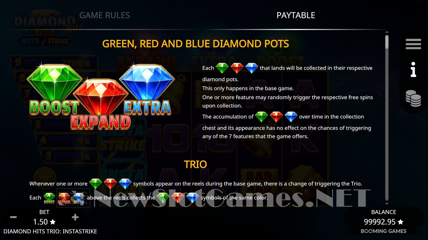 Diamond Hits Trio InstaStrike Slot Slot Image in Demo - pic. 6