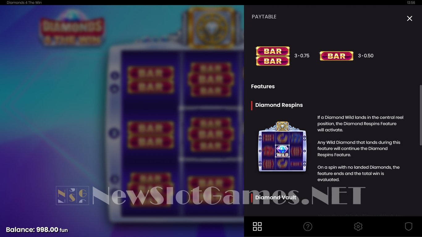 Diamonds 4 The Win Slot Slot Image in Demo - pic. 5