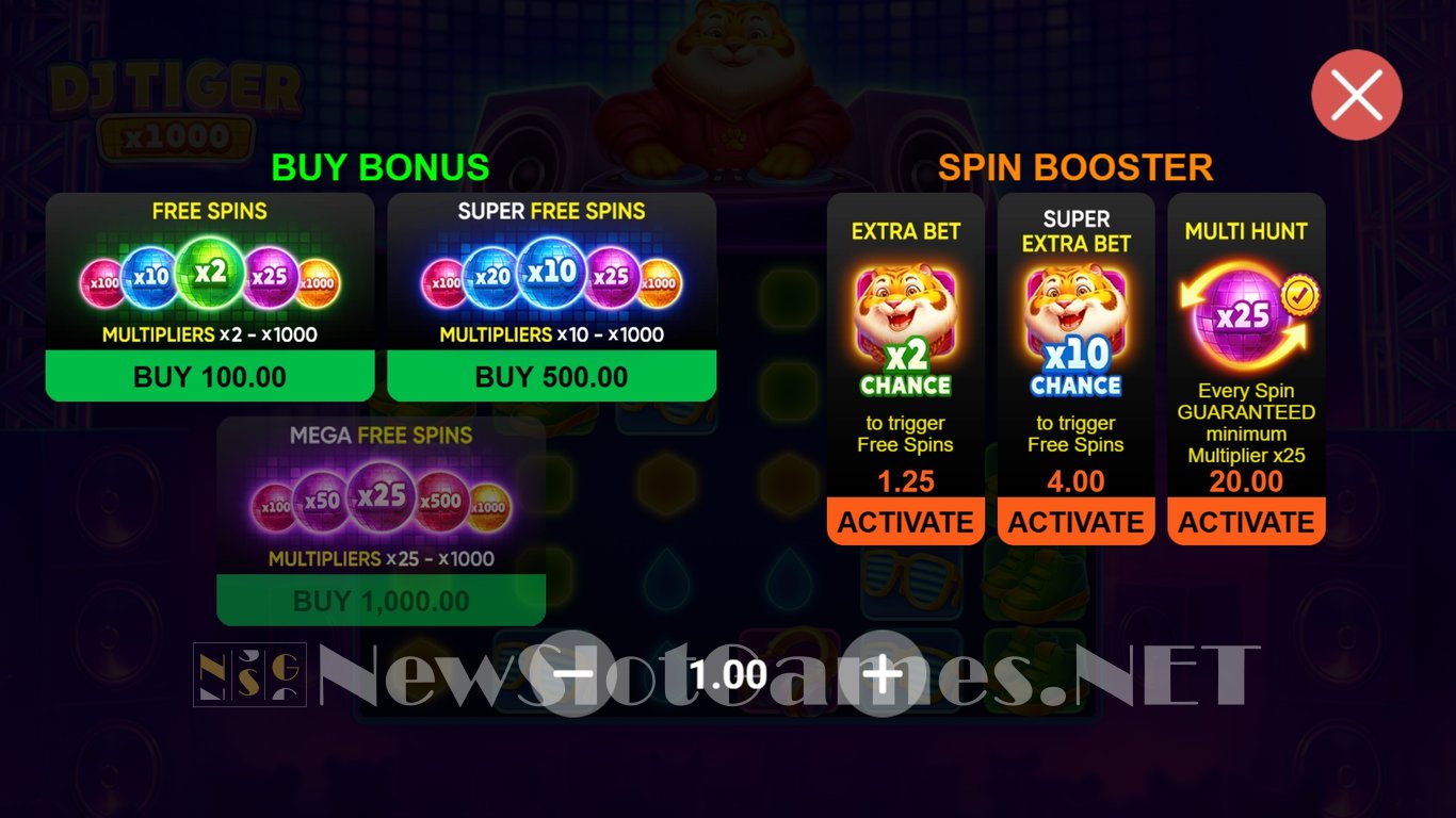 DJ Tiger x1000 Slot Slot Image in Demo - pic. 4