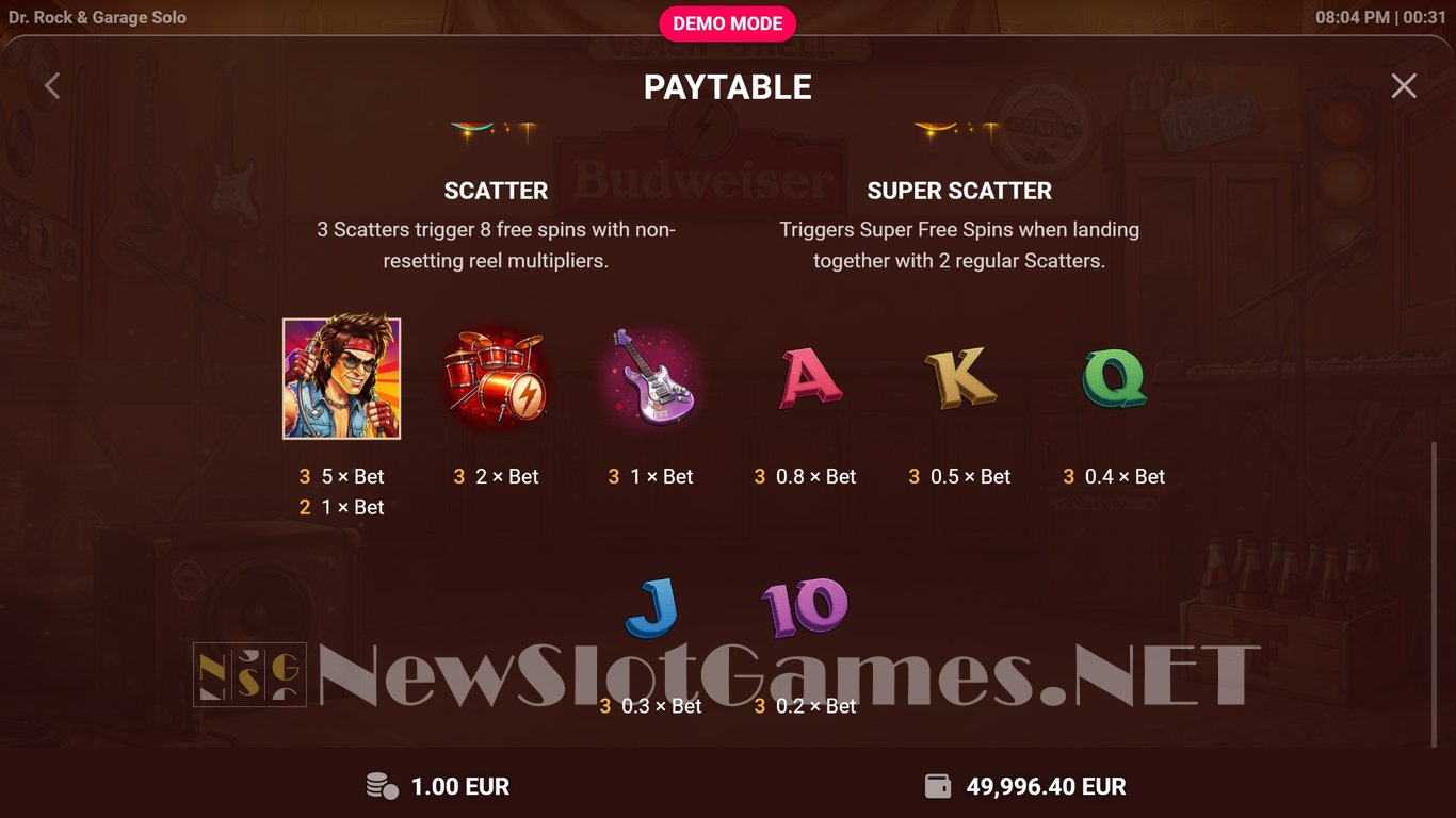 Dr. Rock & Garage Solo Slot Slot Image in Demo - pic. 6
