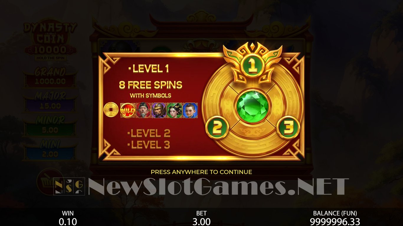 Dynasty Coin 10,000 Hold The Spin Slot Slot Image in Demo - pic. 2