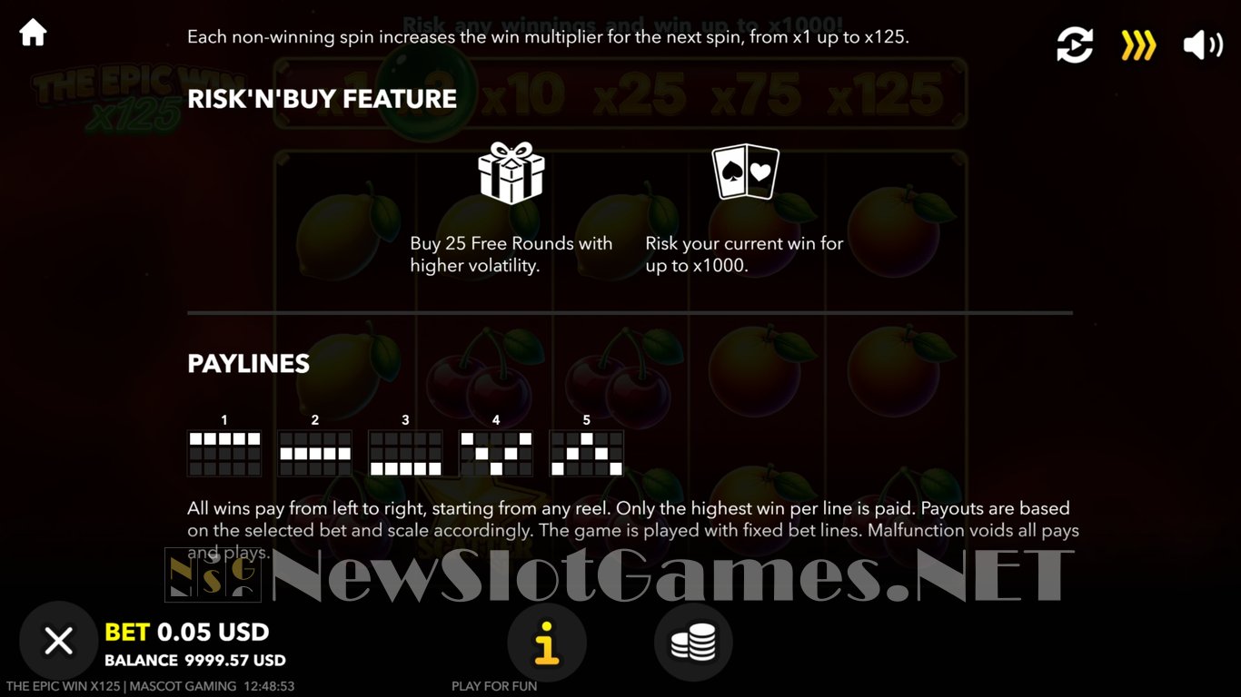 The Epic Win x125 Slot Slot Image in Demo - pic. 8