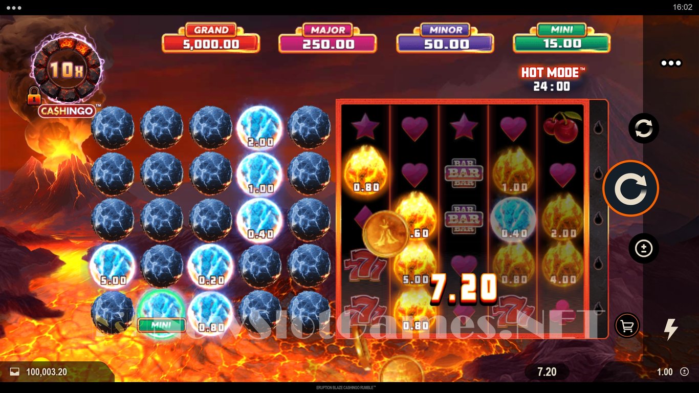 Eruption Blaze CASHINGO Rumble Slot Slot Image in Demo - pic. 3