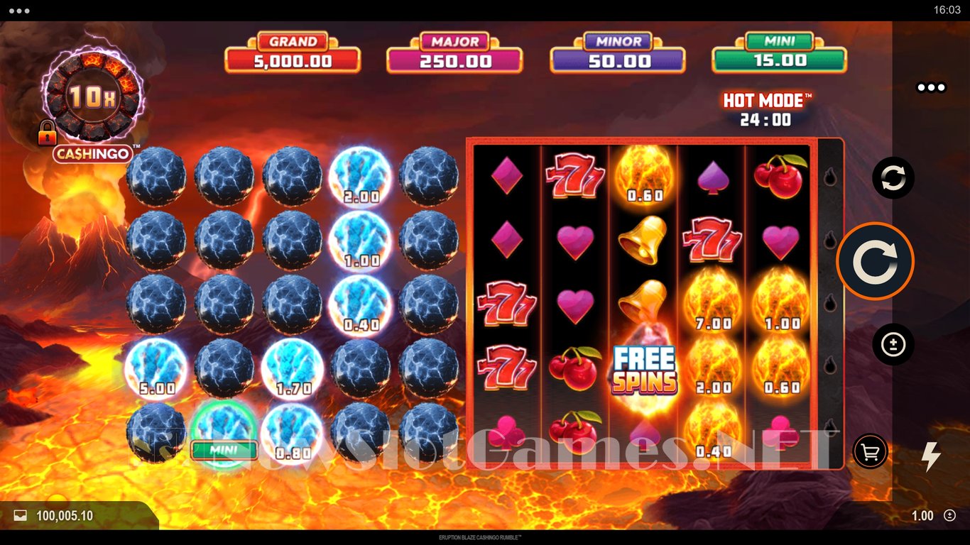 Eruption Blaze CASHINGO Rumble Slot Slot Image in Demo - pic. 5