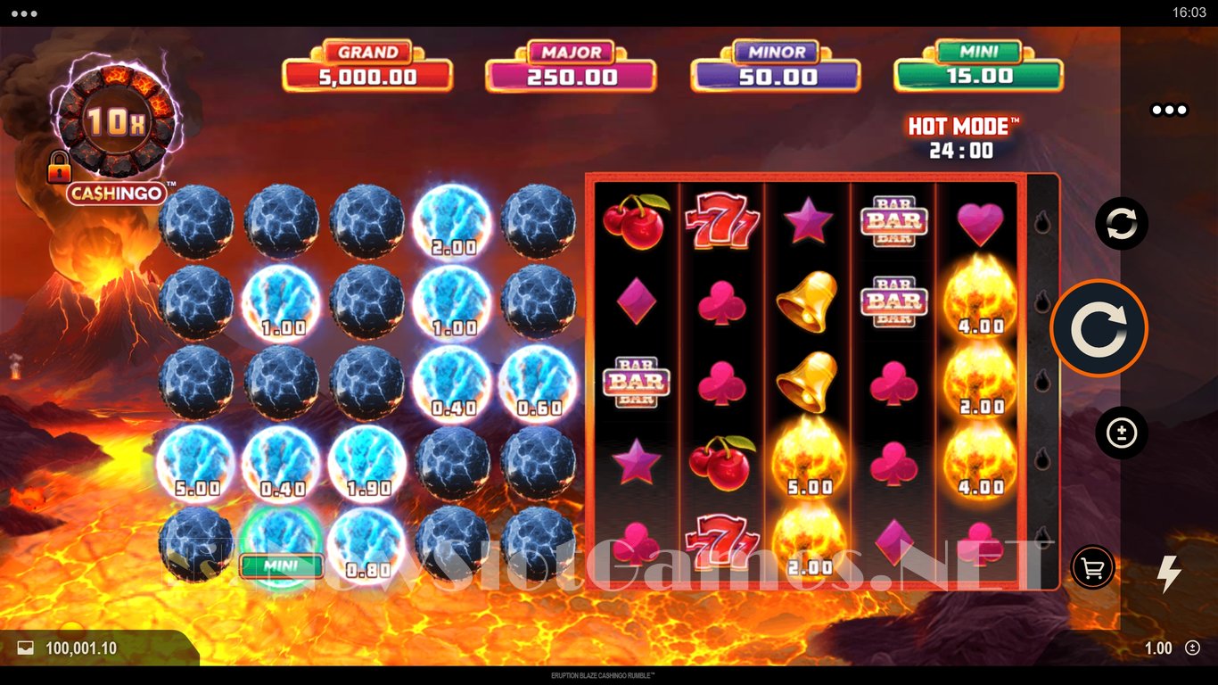Eruption Blaze CASHINGO Rumble Slot Slot Image in Demo - pic. 6