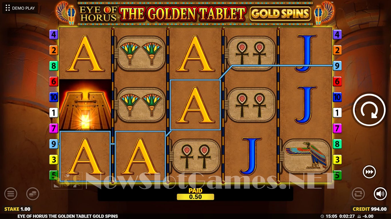 Eye of Horus The Golden Tablet Gold Spins Slot Slot Image in Demo - pic. 3