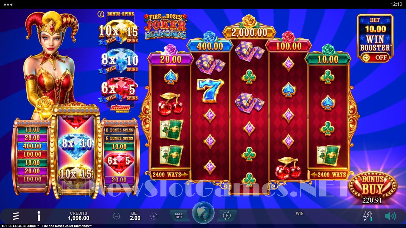 Fire and Roses Joker Diamonds Slot Demo Image