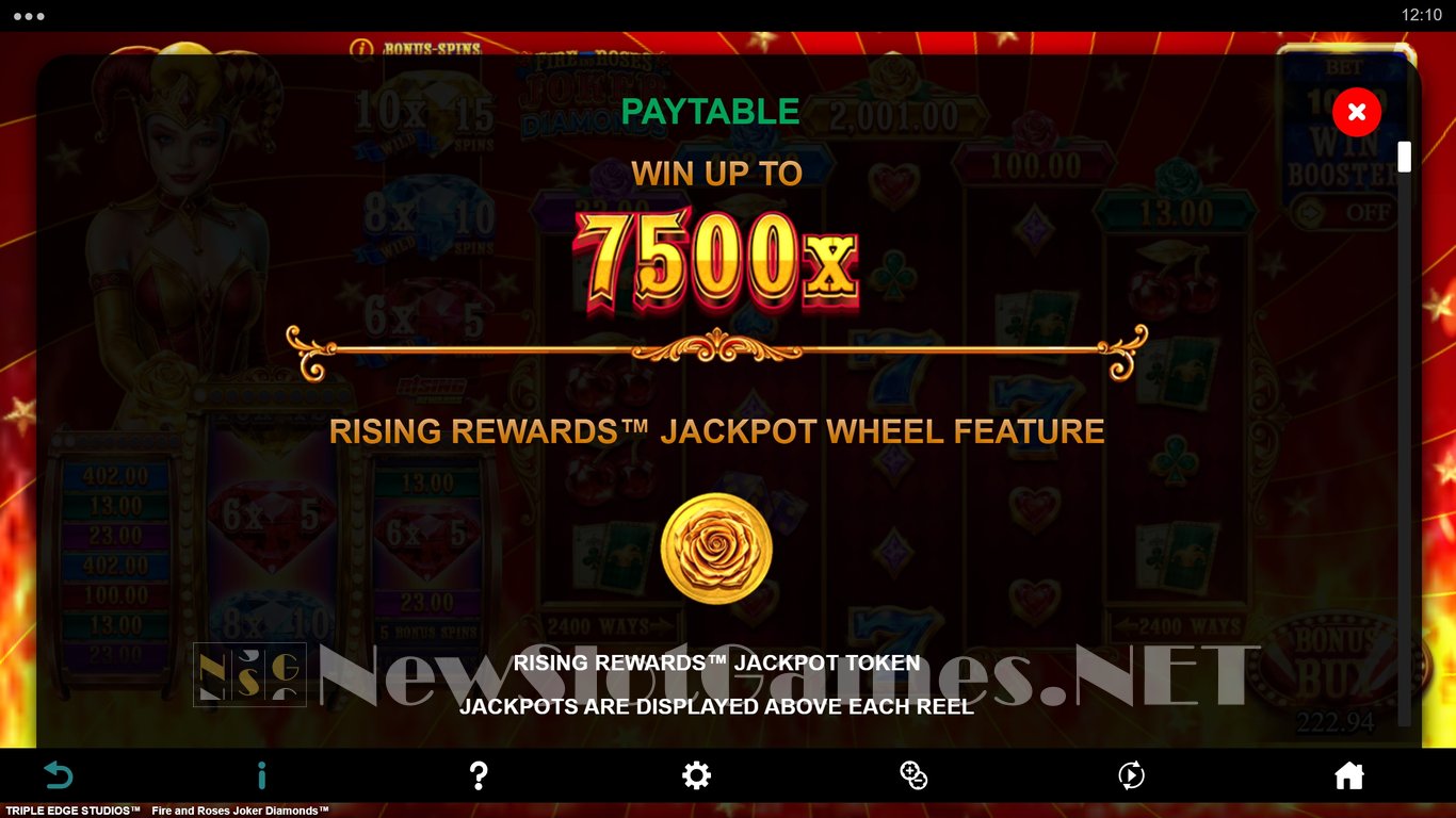 Fire and Roses Joker Diamonds Slot Slot Image in Demo - pic. 6